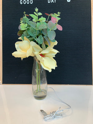 Artificial Flower 1526 w/ LED Vase Cream - USB