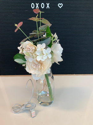 Artificial Flower 4411 w/ LED Vase Cream - USB