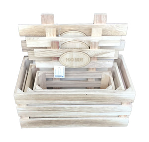 Natural Style Wooden Boxes Set of 3 - Natural
