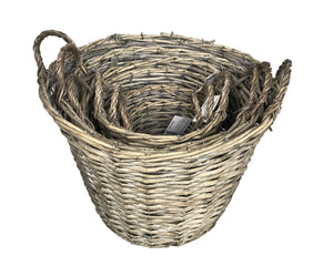 Hamper Basket With Handles Set of 6 - Grey