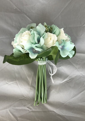 Handheld Flower Bunch 89-18002 -White/Blue