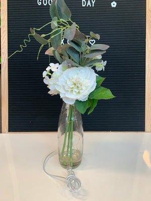 Artificial Flower 2405 w/ LED Vase Cream - USB
