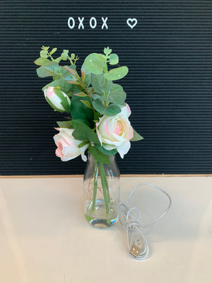 Artificial Flower 1522 w/ LED Vase Cream - USB
