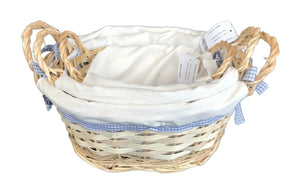 Round Lined Basket with Handle set of 3 - Natural