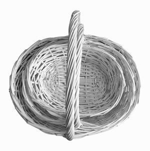 Oval Shape Basket 3 in 1 Set - White  (69000000040501 69000000040502 69000000040503)