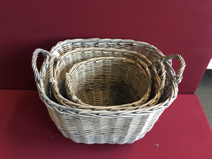 Thick Willow Basket 3 in 1 Set - Grey       (9300000612401 9300000612402 9300000612403)