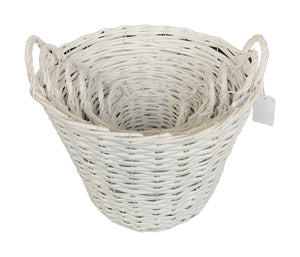 Hamper Basket With Handles Set of 6 - White